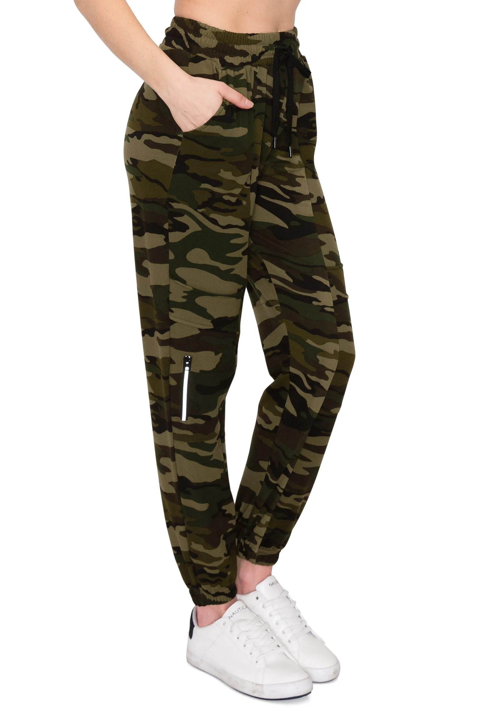 Fleece Jogger Track Pants - Soft Winter Stretch Zipper Sweatpants