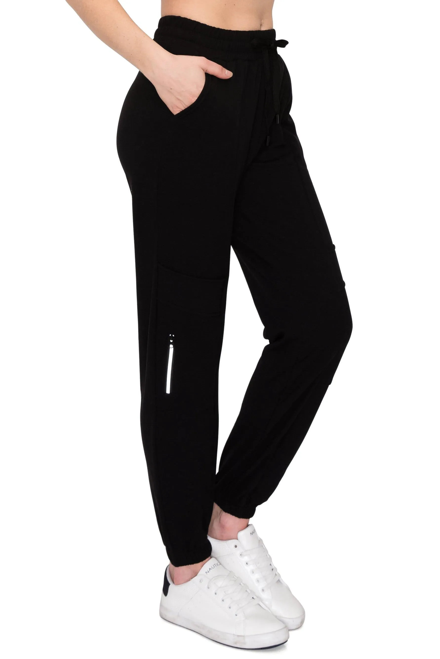 Fleece Jogger Track Pants - Soft Winter Stretch Zipper Sweatpants