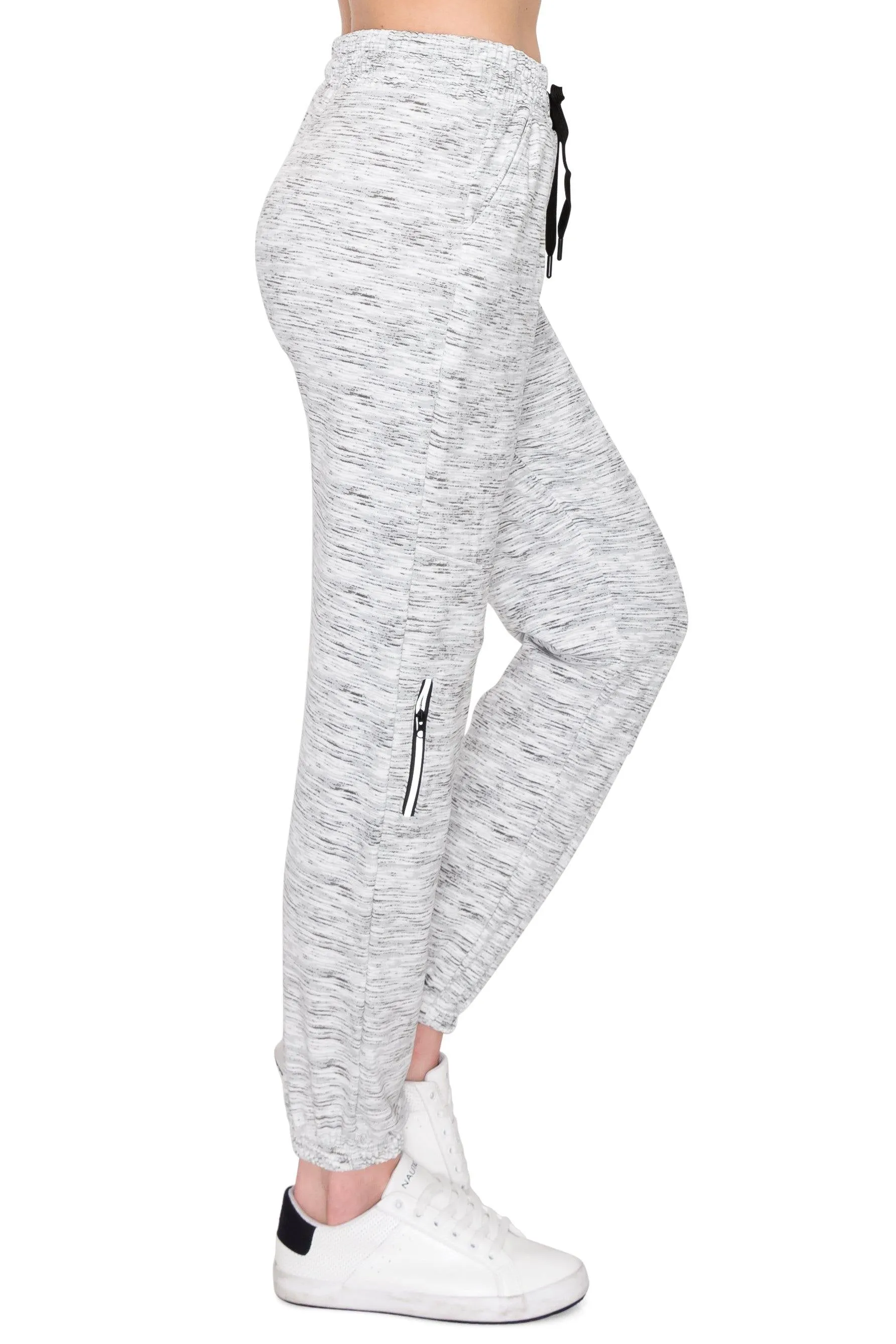 Fleece Jogger Track Pants - Soft Winter Stretch Zipper Sweatpants