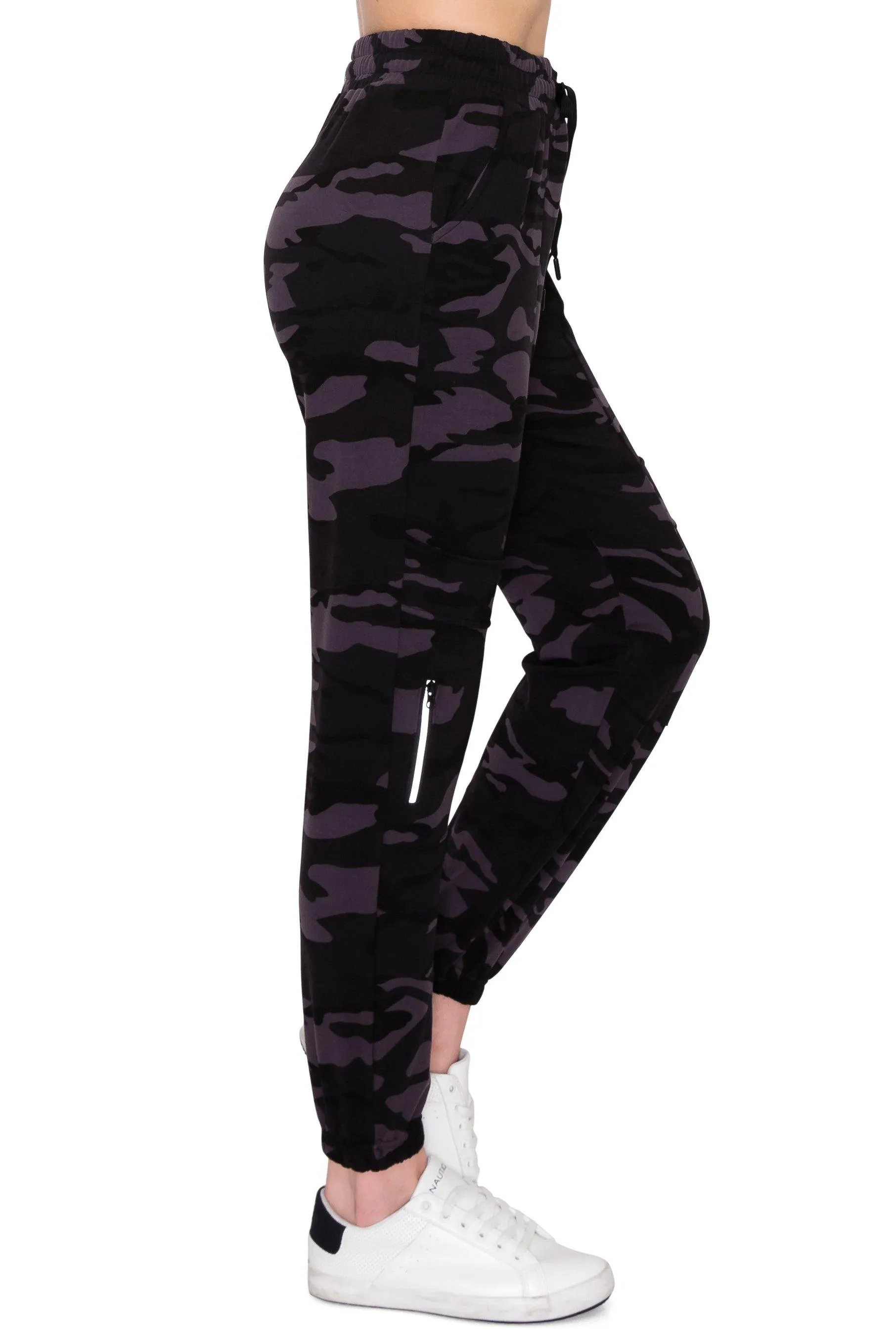 Fleece Jogger Track Pants - Soft Winter Stretch Zipper Sweatpants