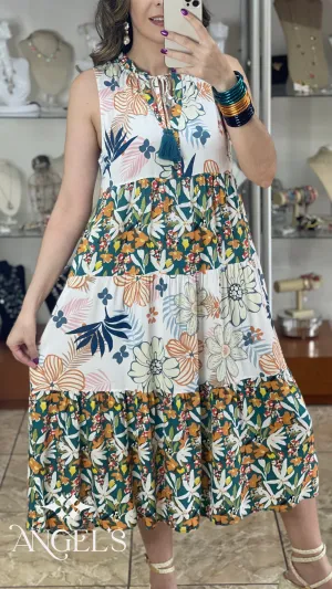 Floral Mix Midi Dress