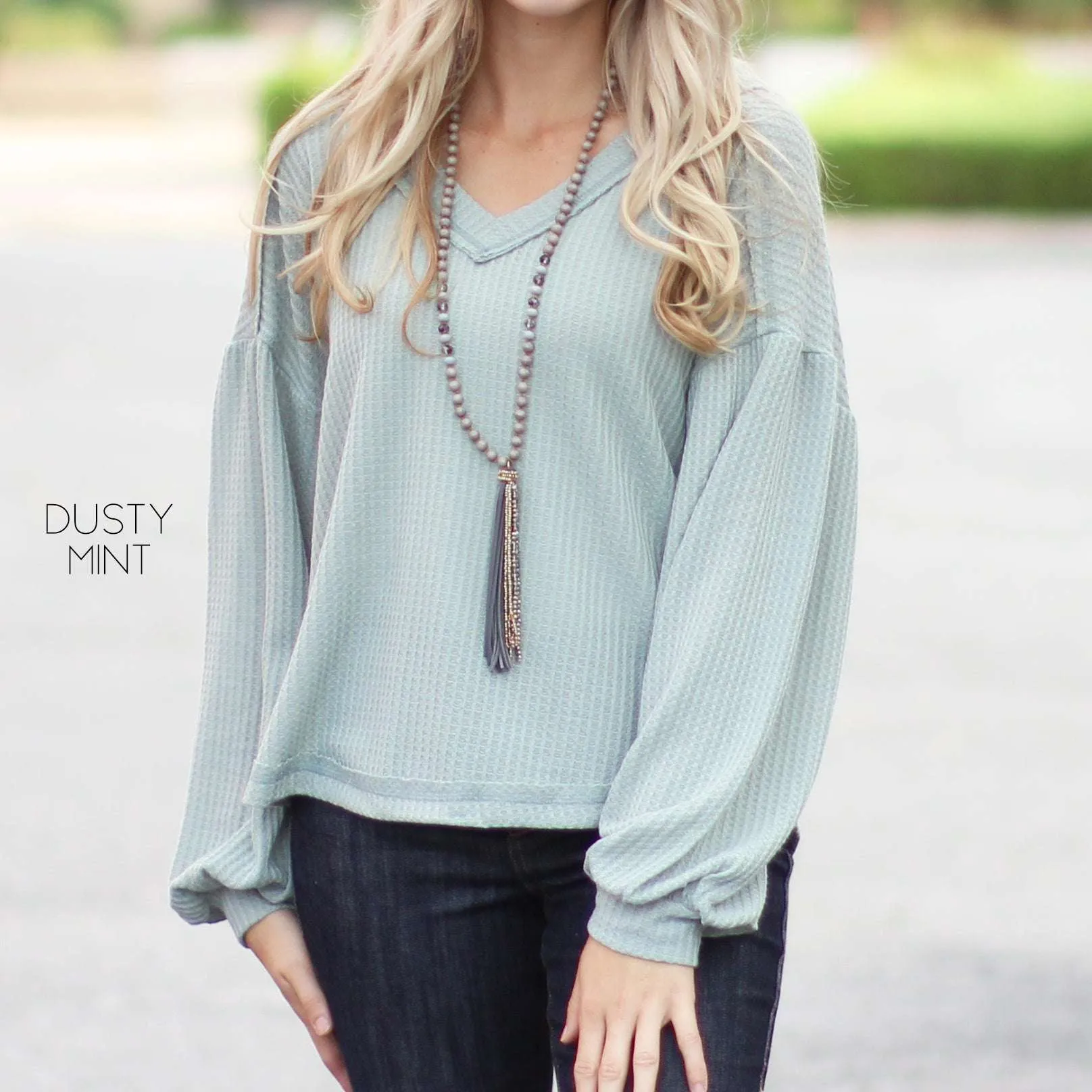 Flowy Waffle Top