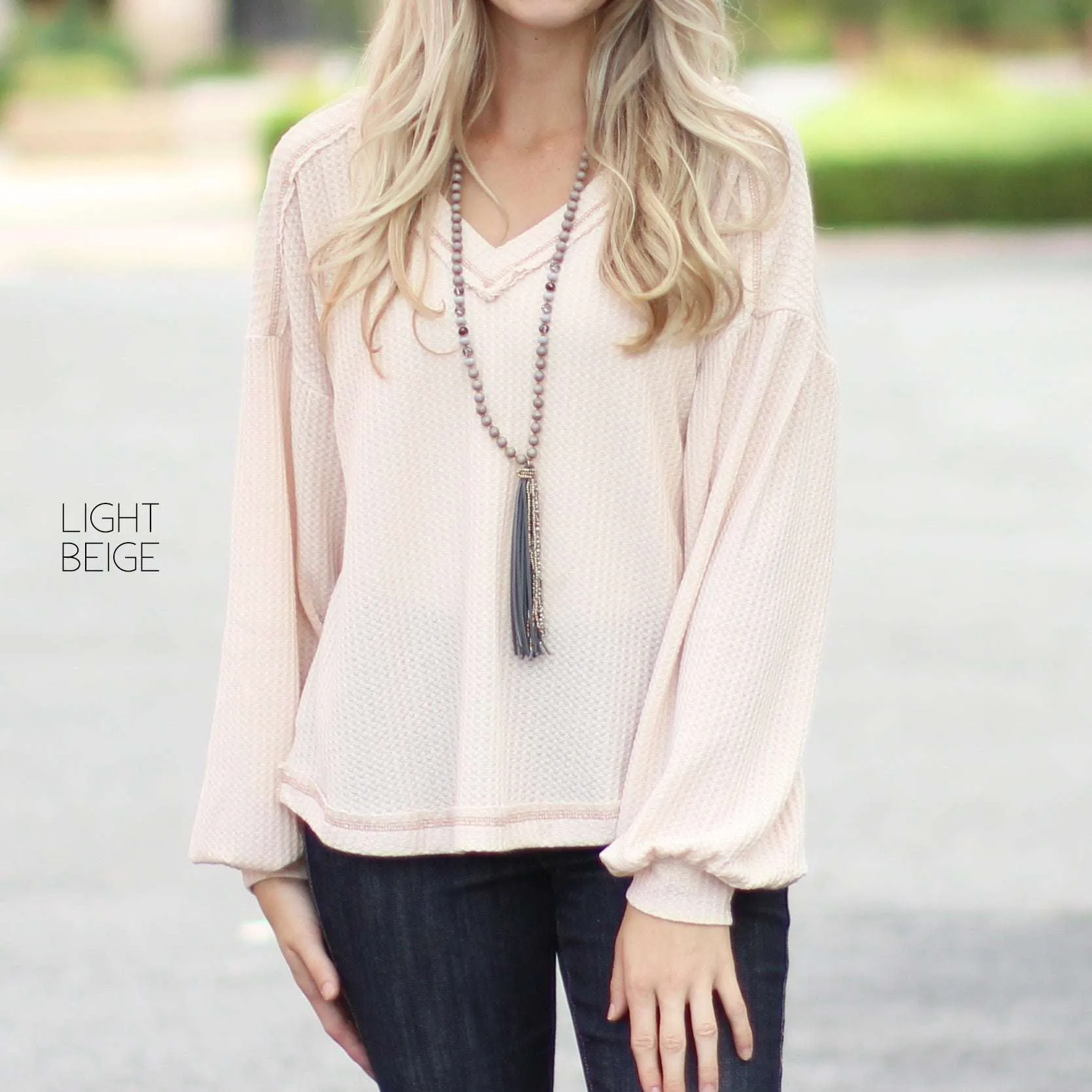 Flowy Waffle Top