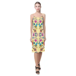 Geometric Floral Winter - Vanilla Alcestis Slip Dress