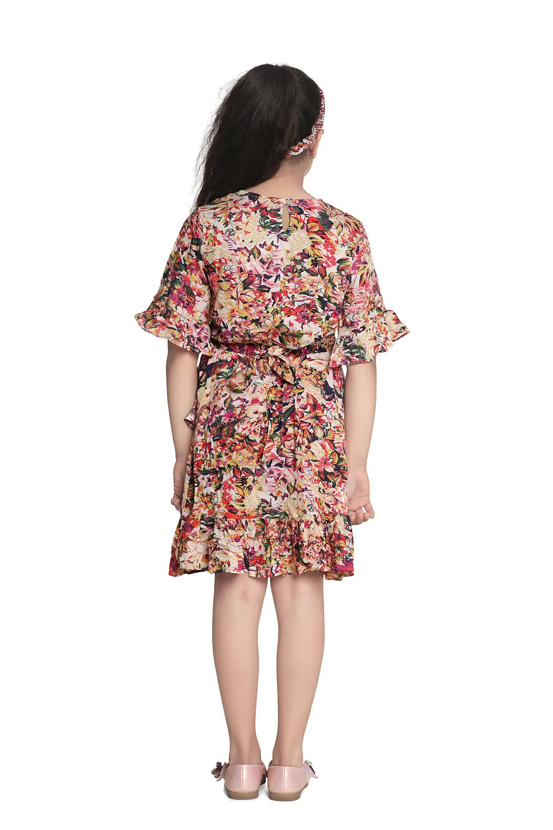 Girl's  Floral Wrap Dress - StyleStone Kid