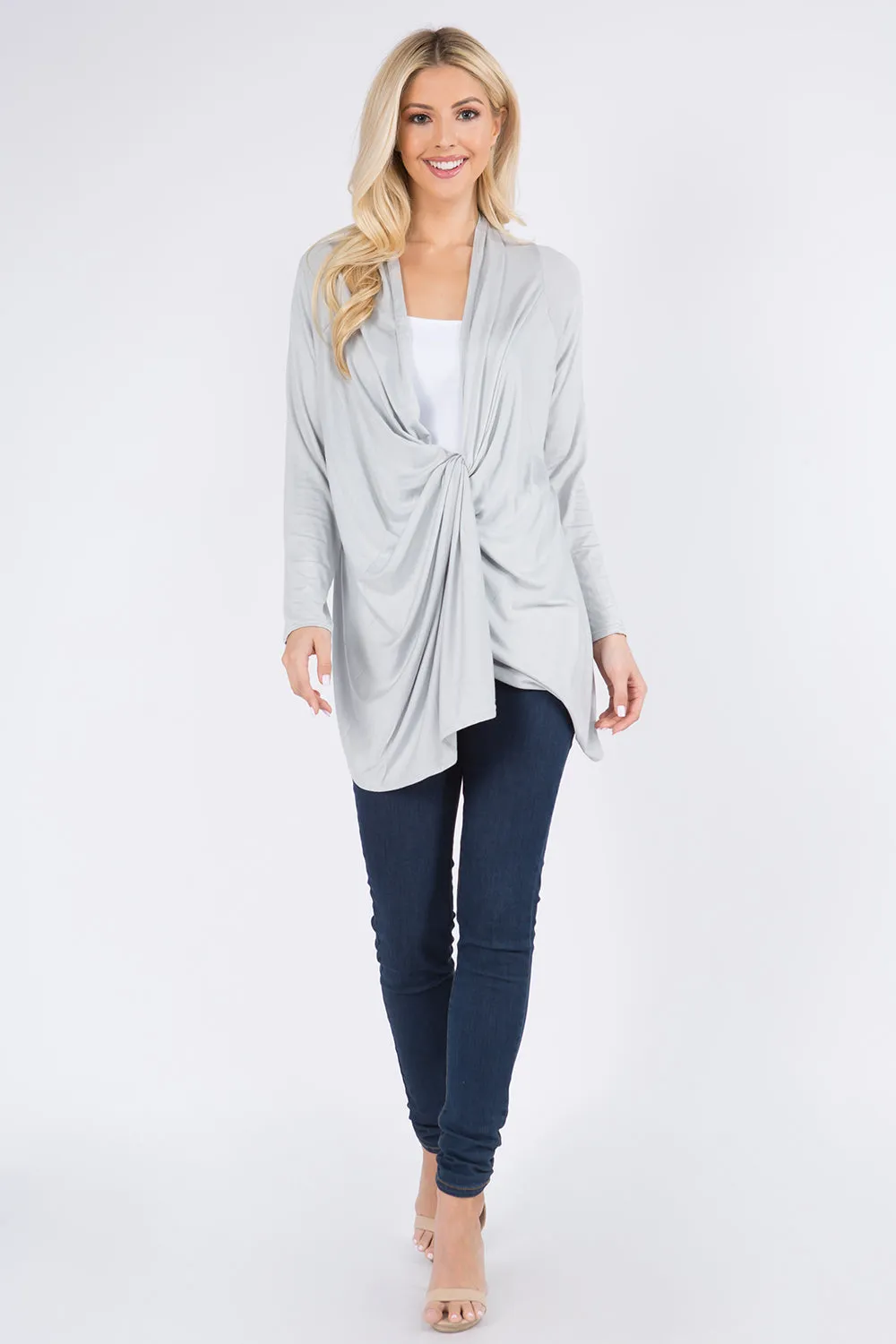 GPW-250 solid color multi way cardigan