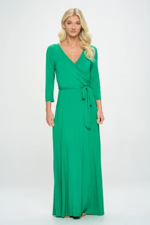 Grace Faux-Wrap Maxi Dress with Tie Waist