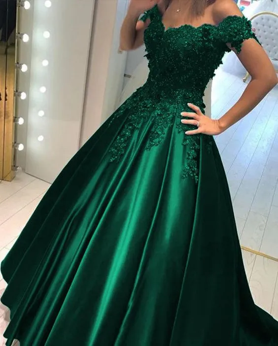 Green Prom Dress, Prom Dresses, Evening Dress, Dance Dress, Graduation School Party Gown, PC0383