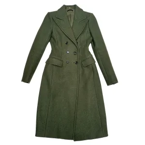 Green Wool Trench Coat - M