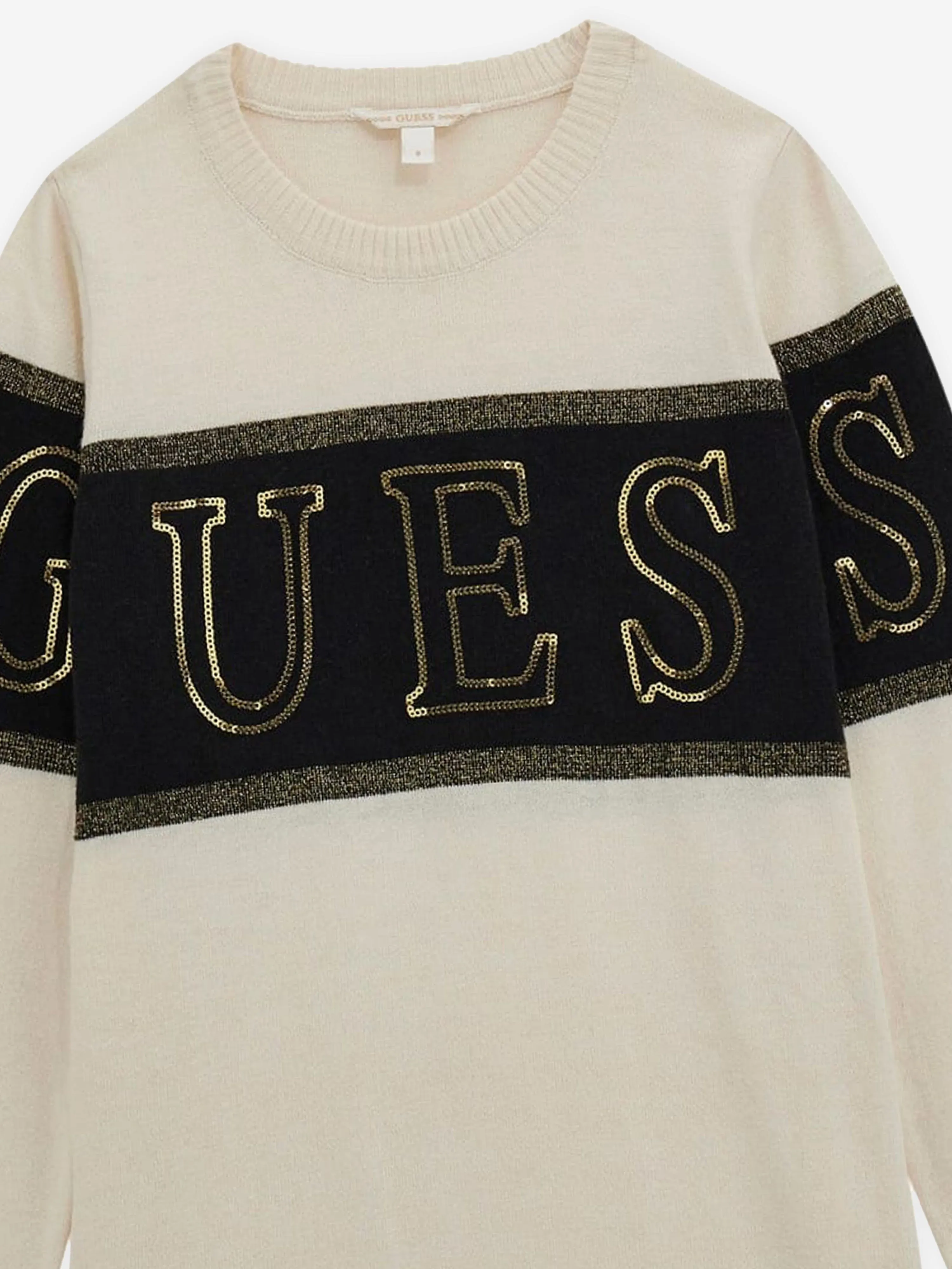 Guess Girls Logo Sweater Dress in Ivory