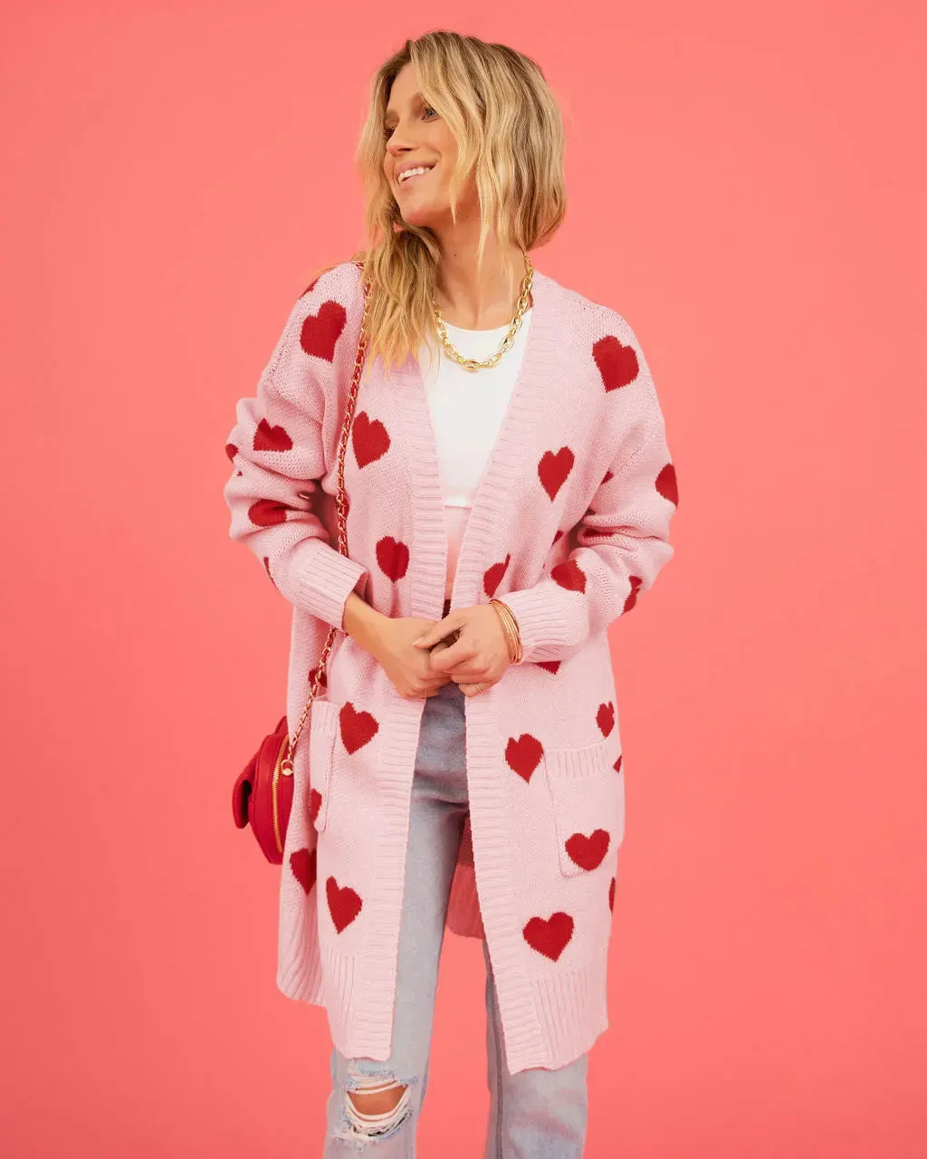 Heart Me Not Long Sweater Cardigan