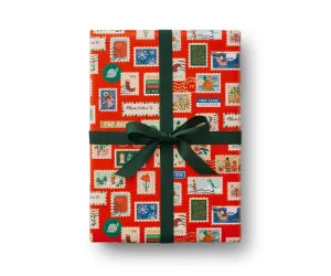 Holiday Stamps Wrapping Paper