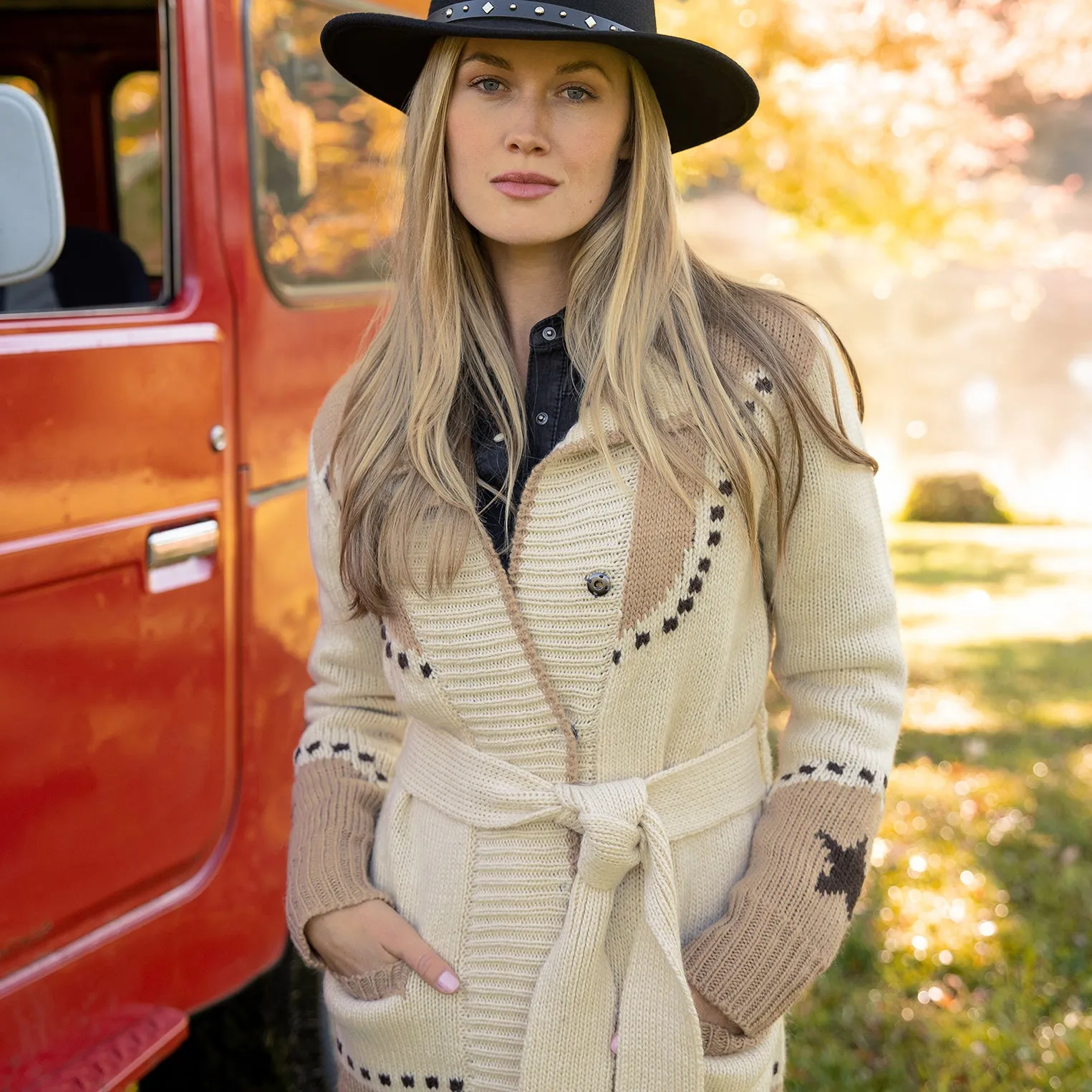 Horseshoe & Star Belted Cardigan