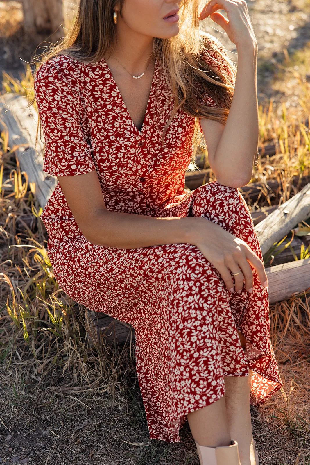 Janie Button Down Floral  Dress