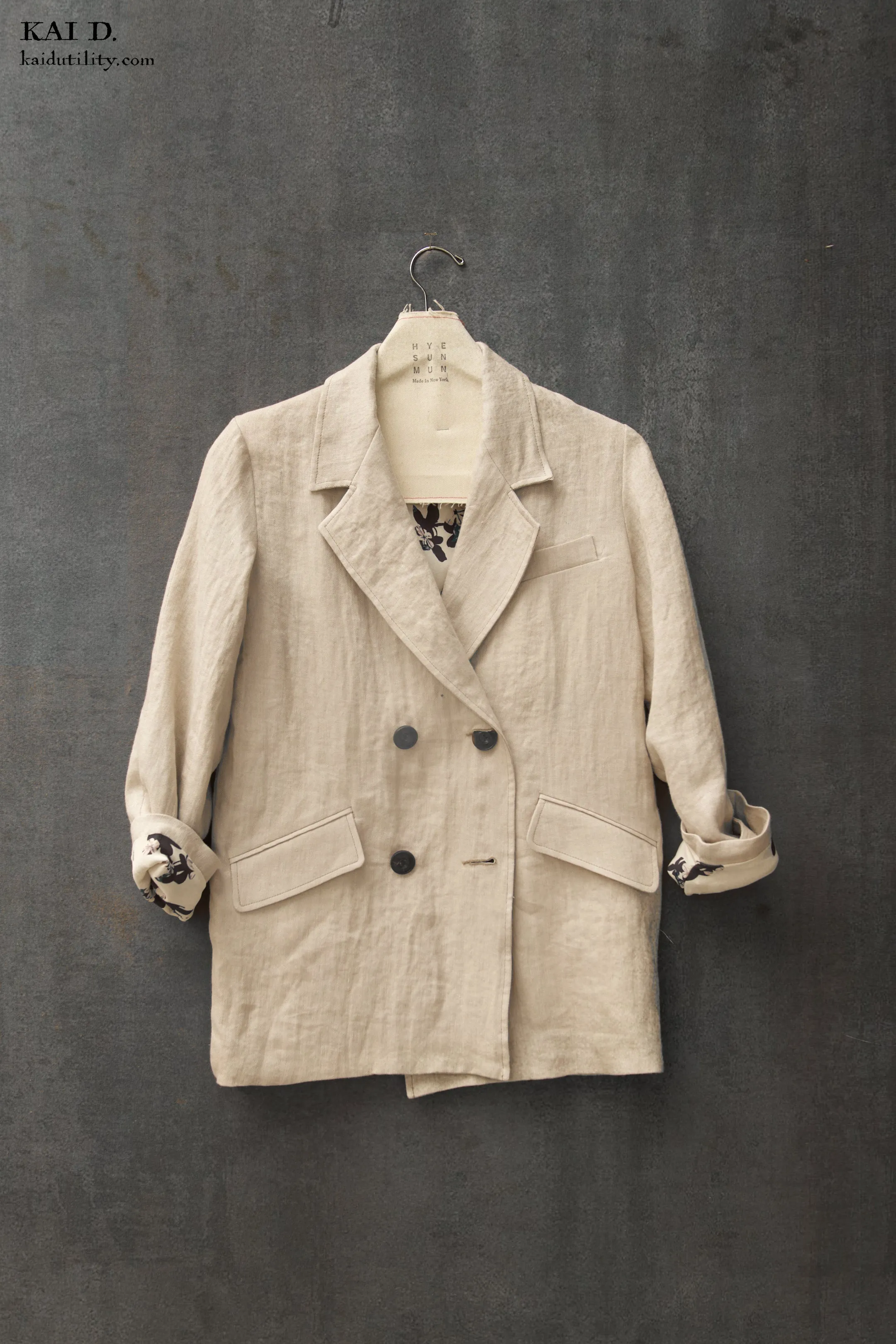 Japanese Linen Blanchett Linen Jacket - Cream - S