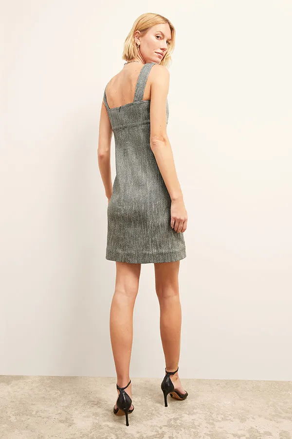 Jennifer Dress - Cotton Tweed :: Black/Ivory