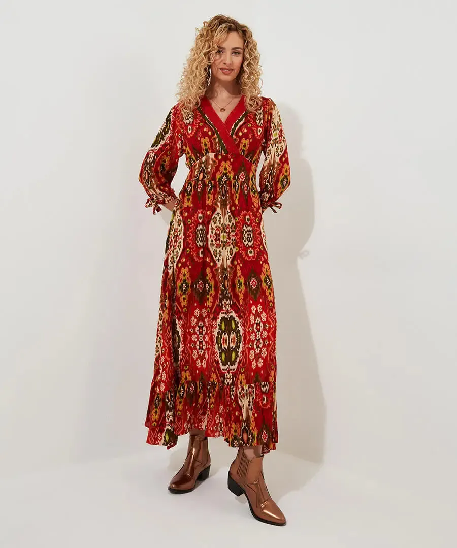 Joe Browns 12 Red Loretta Print Dress