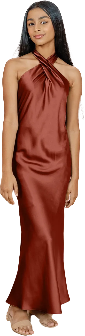 Juniors Athena Satin Dress | Made To Order