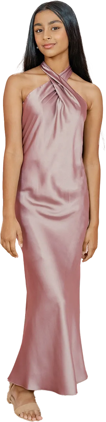 Juniors Athena Satin Dress | Made To Order