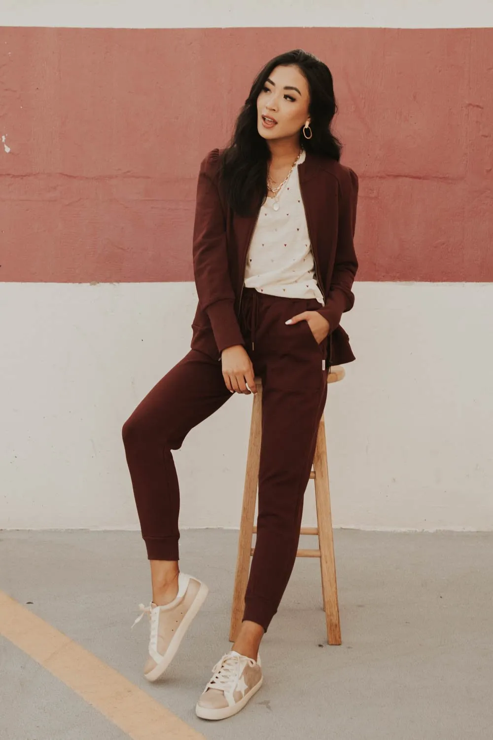 Kourtney Sweatpants in Burgundy