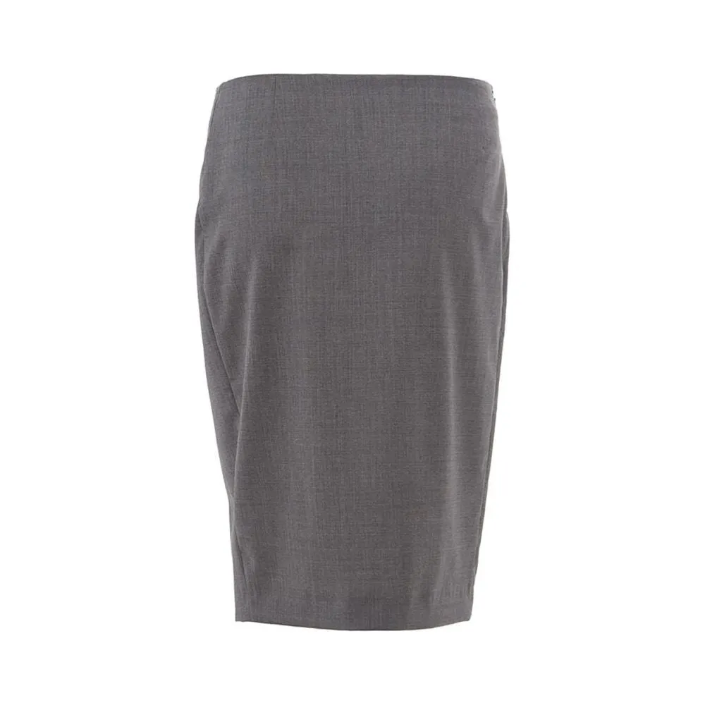 Lardini Chic Gray Wool Pencil Skirt