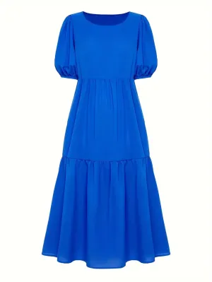 Layered Pluff Sleeve Maxi