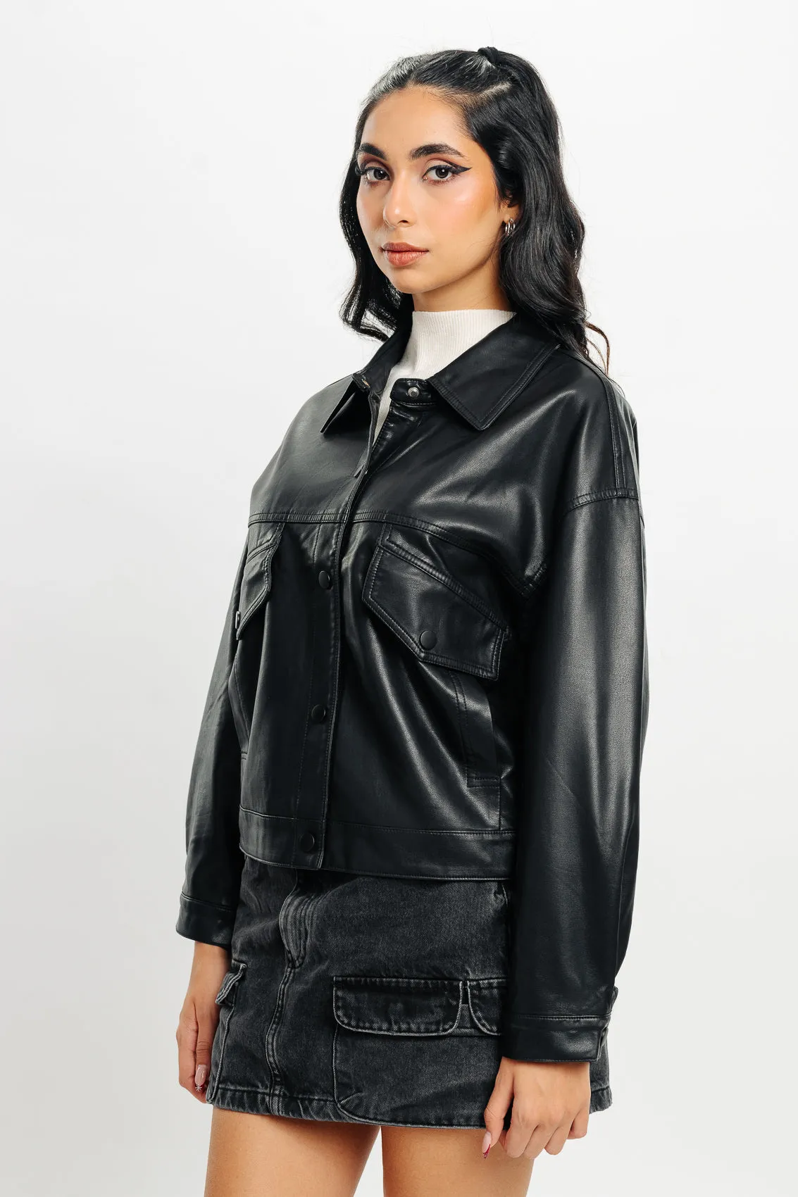 Light Leather Shacket