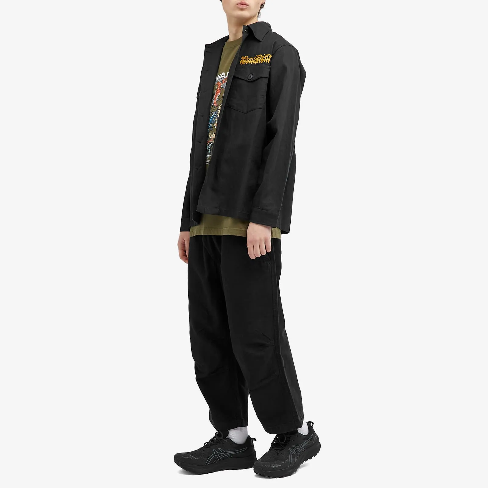 Maharishi Hemp Asym Wide Sweatpants, Black