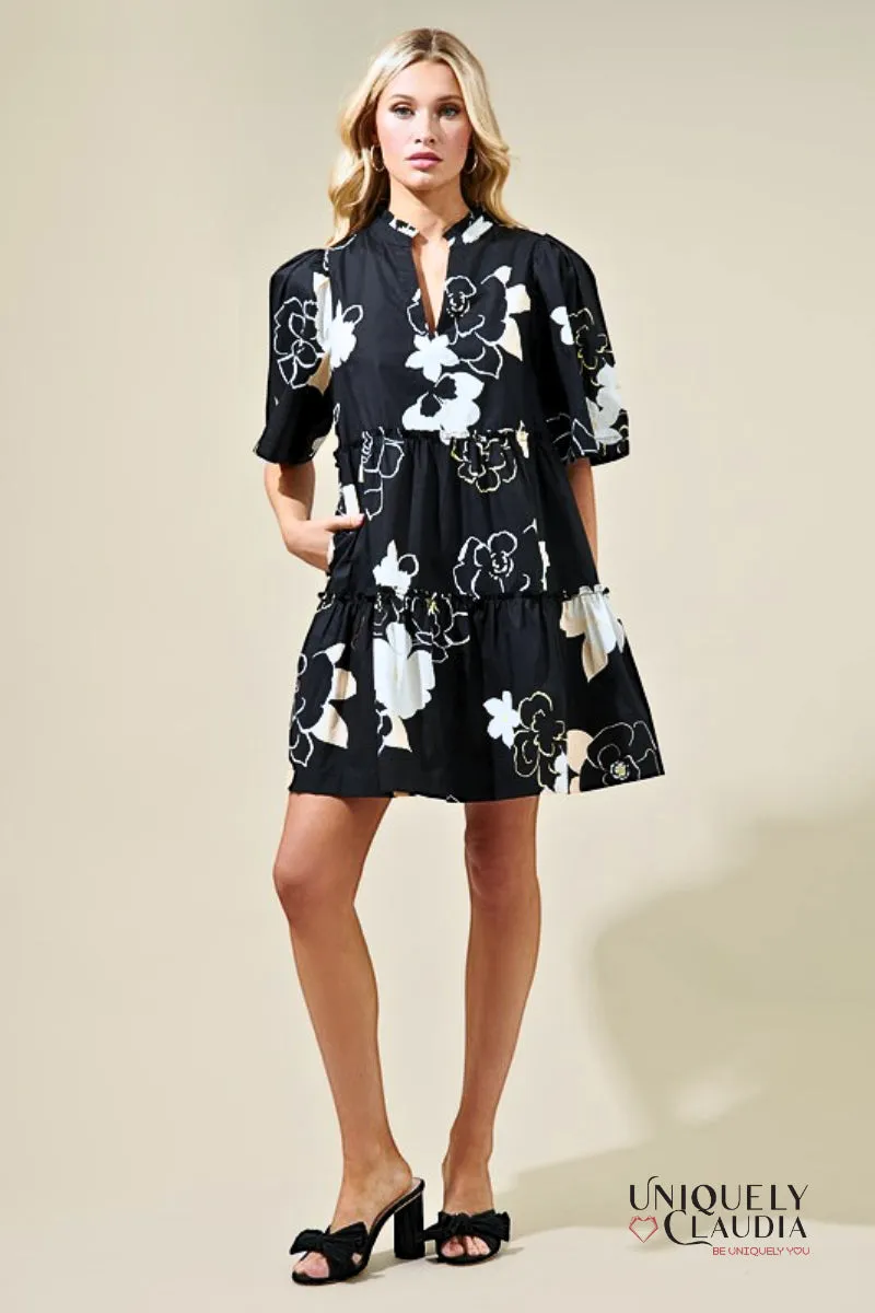 Mandy Split Neck Shift Dress