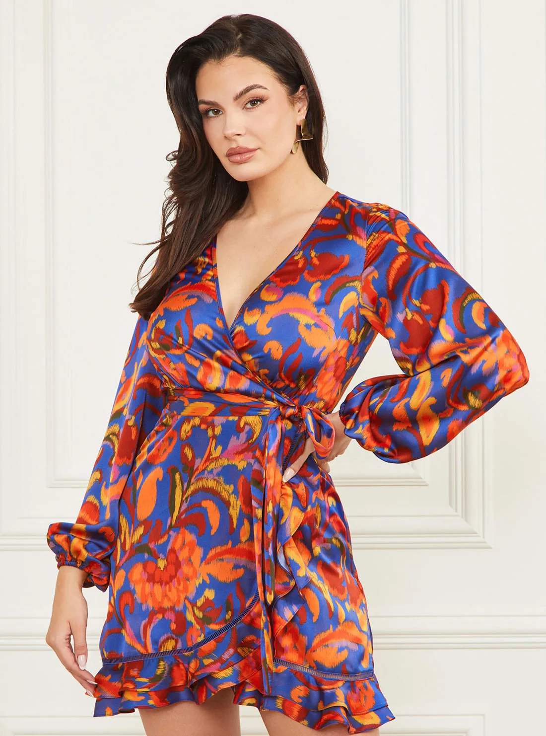 Marciano Betty Blue Wrap Mini Dress