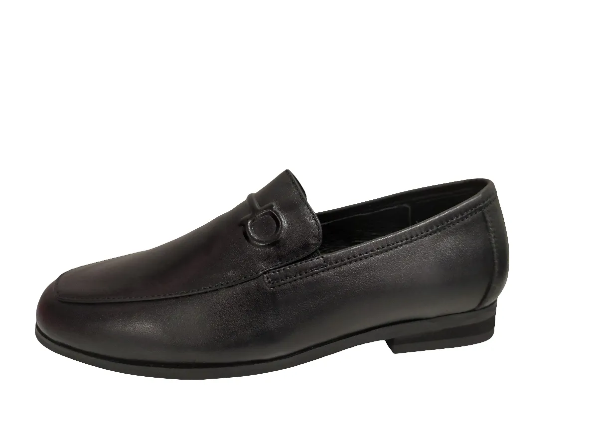 Marelle  Black Embossed Chain Slip On 410