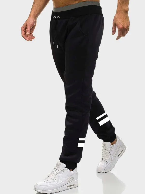 Men Drawstring Waist Color Block Sweatpants