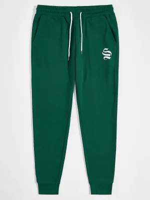 Men Graphic Print Slant Pocket Sweatpants