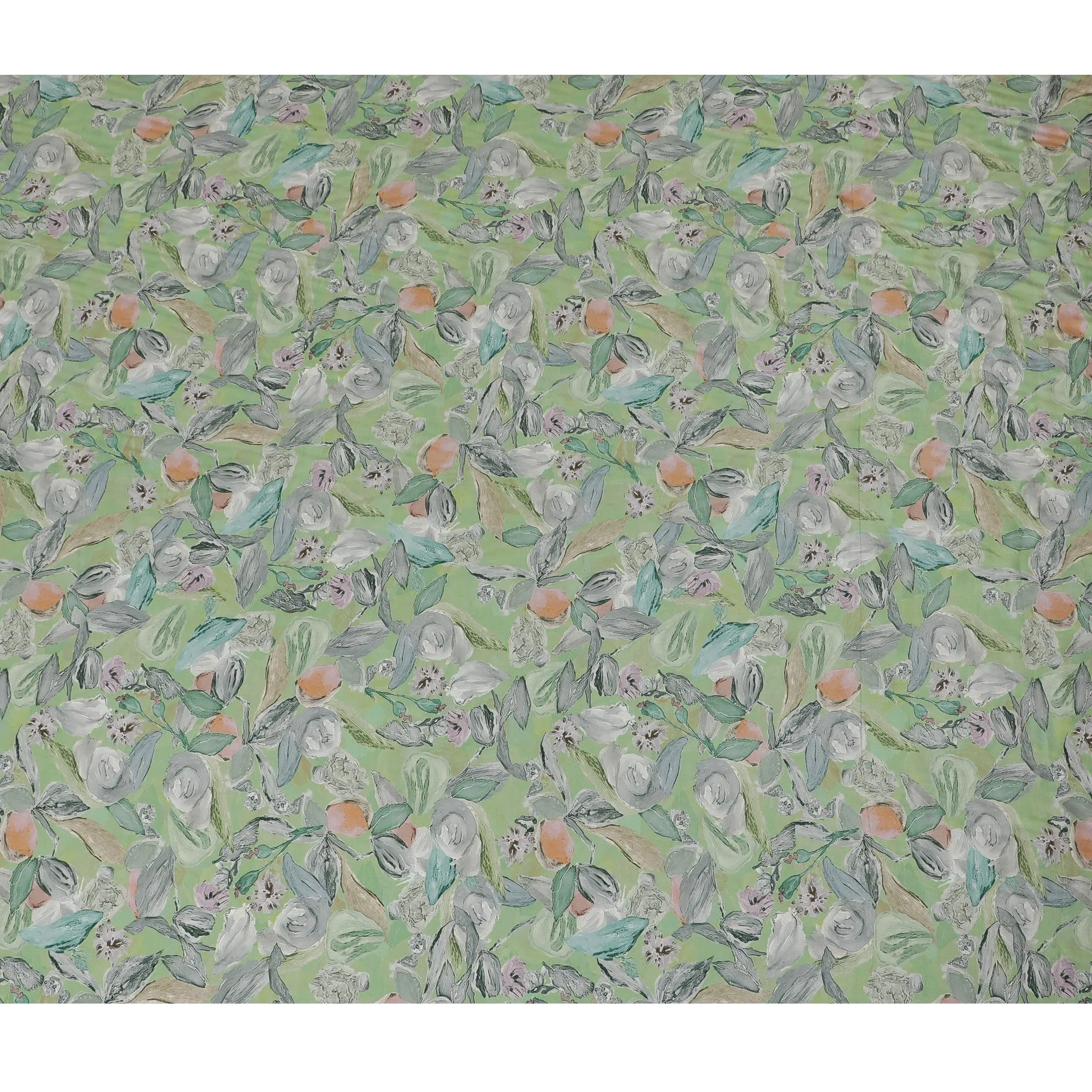 Minted Floral Viscose Crepe Fabric - Soft Pastel Bouquet, 110cm Width (India)  - D17651