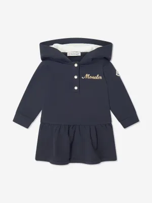 Moncler Enfant Baby Girls Hooded Sweater Dress in Navy