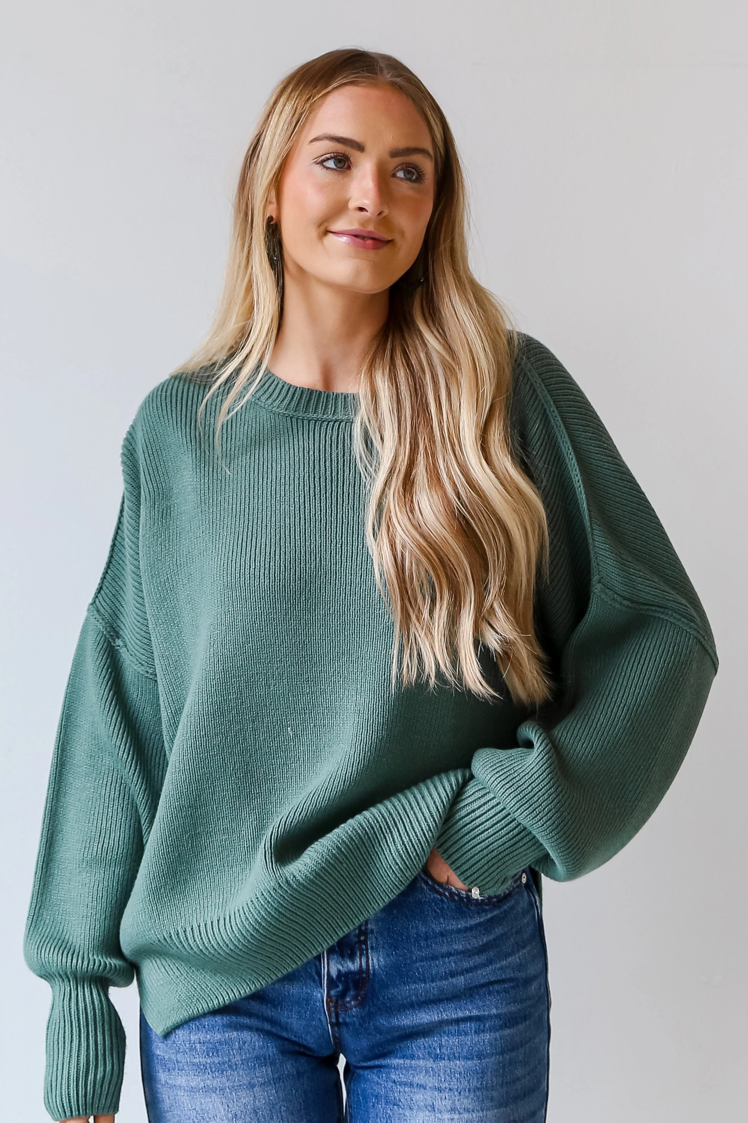 Parker Sage Oversized Sweater - DOORBUSTER