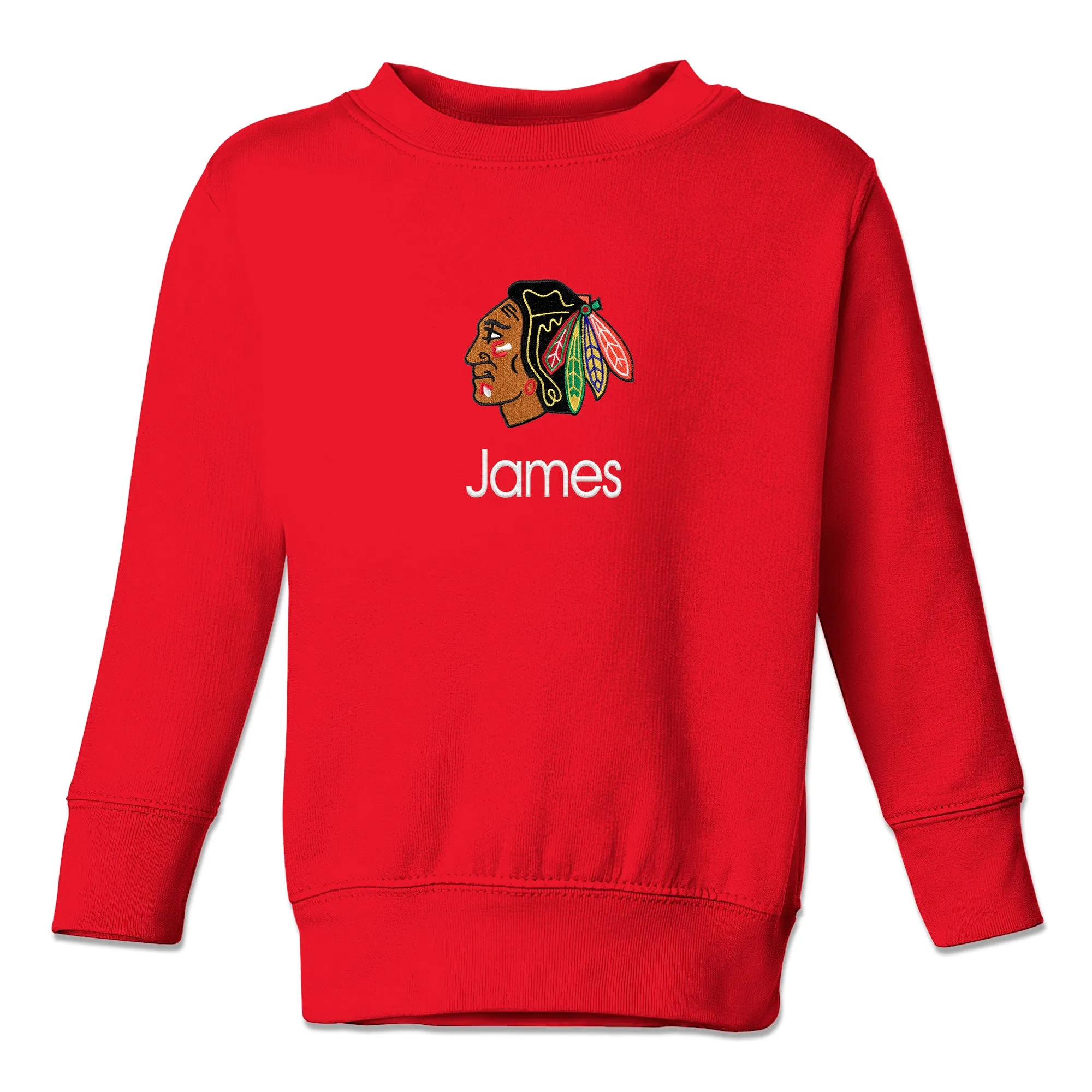 Personalized Chicago Blackhawks Toddler Crewneck Sweatshirt