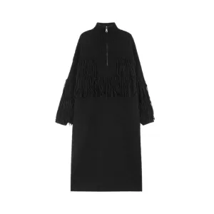 Pre Order:  Fringe Knit Loose Sweater Dress