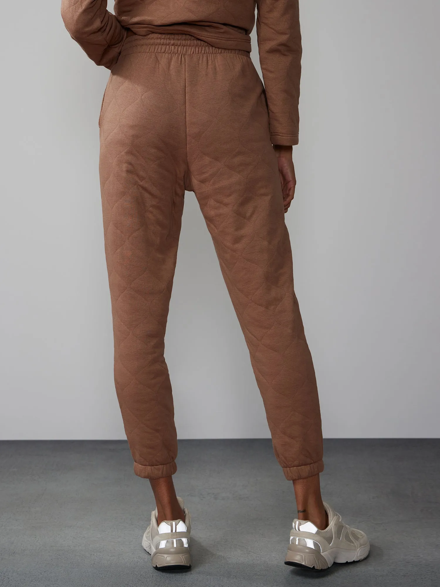 Quilted Drawstring Waist Sweatpants