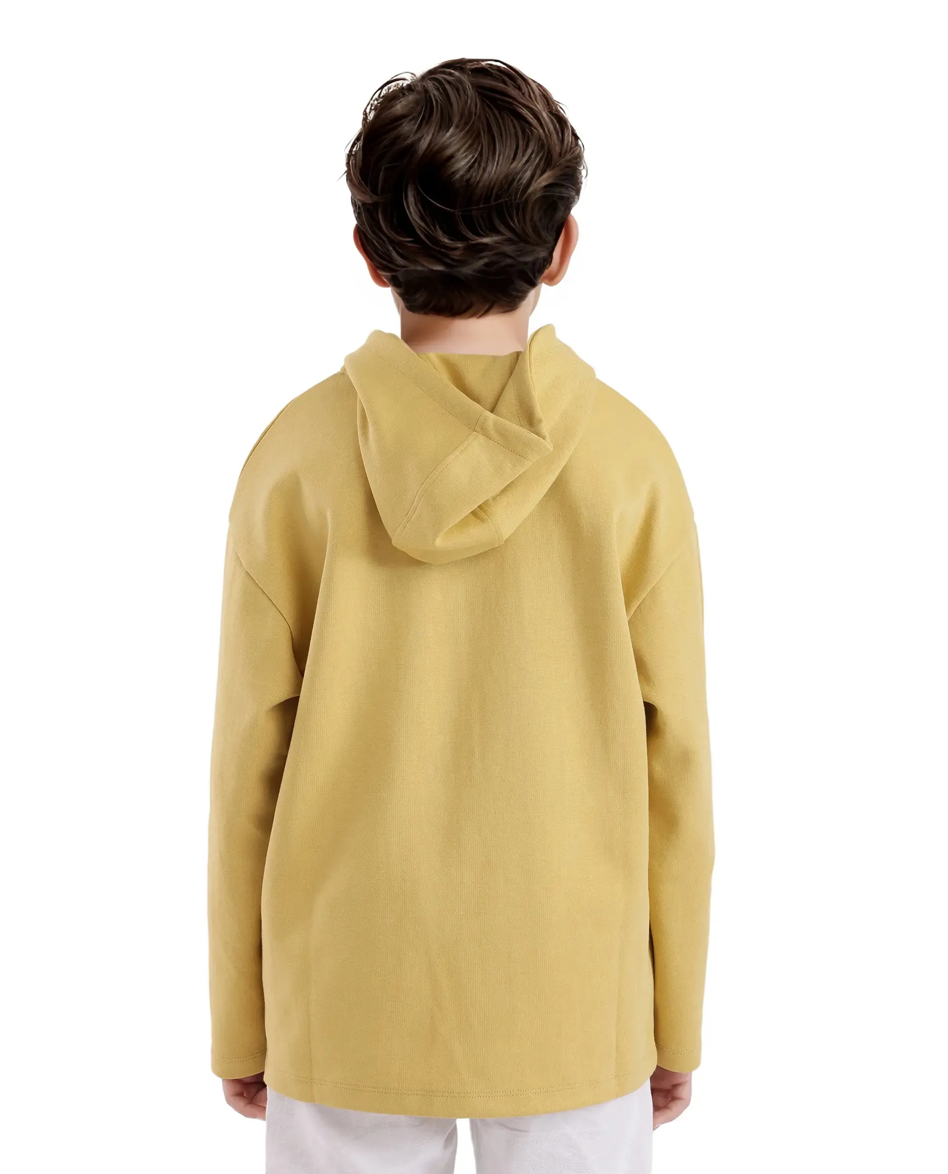 Rare Ones Kids Kanzy Yellow Cotton Poly Full Sleeve Flock Print Sweatshirt