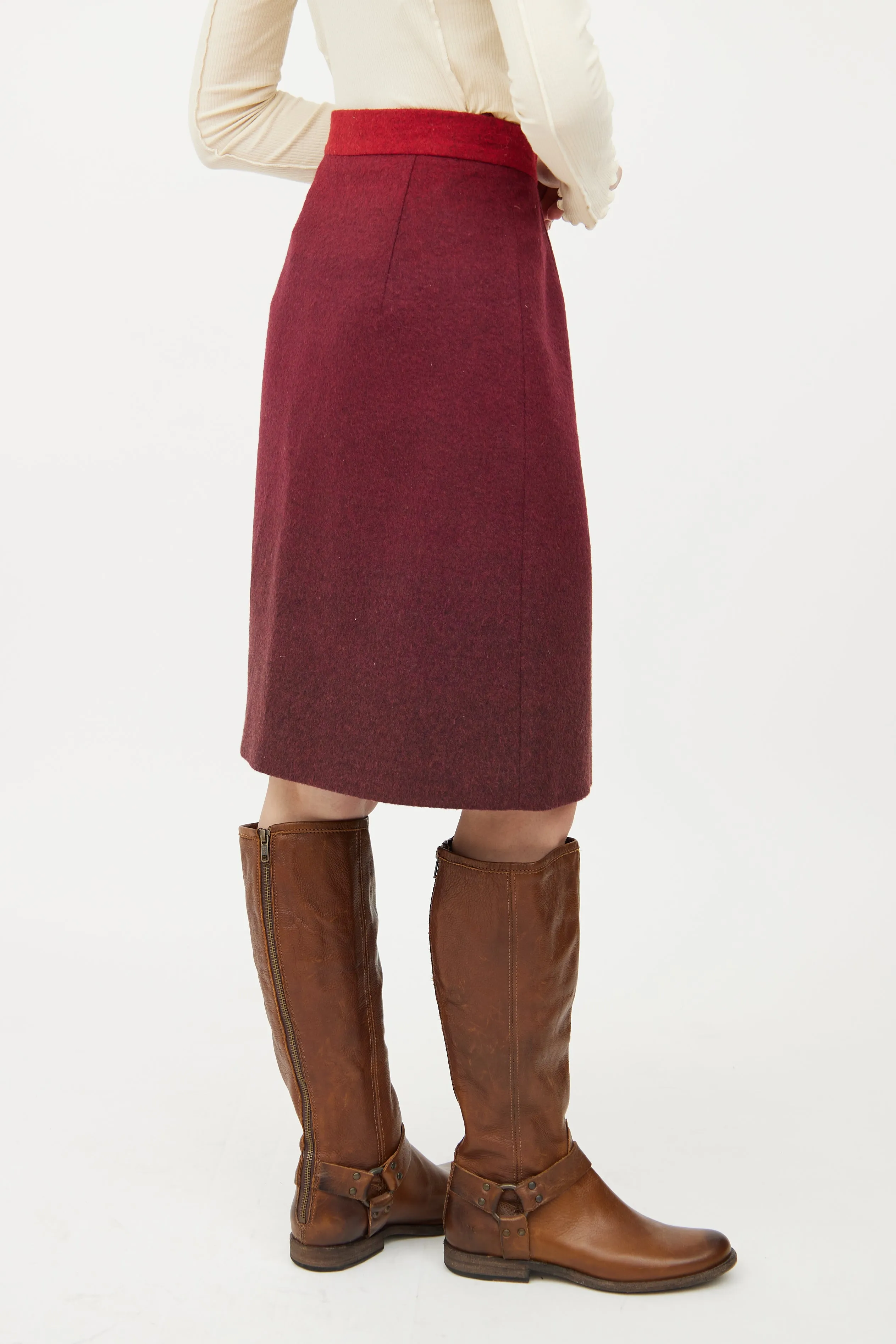 Red Ombre Pencil Skirt