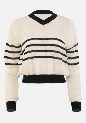 Retro Stripe Pullover Knit Sweater