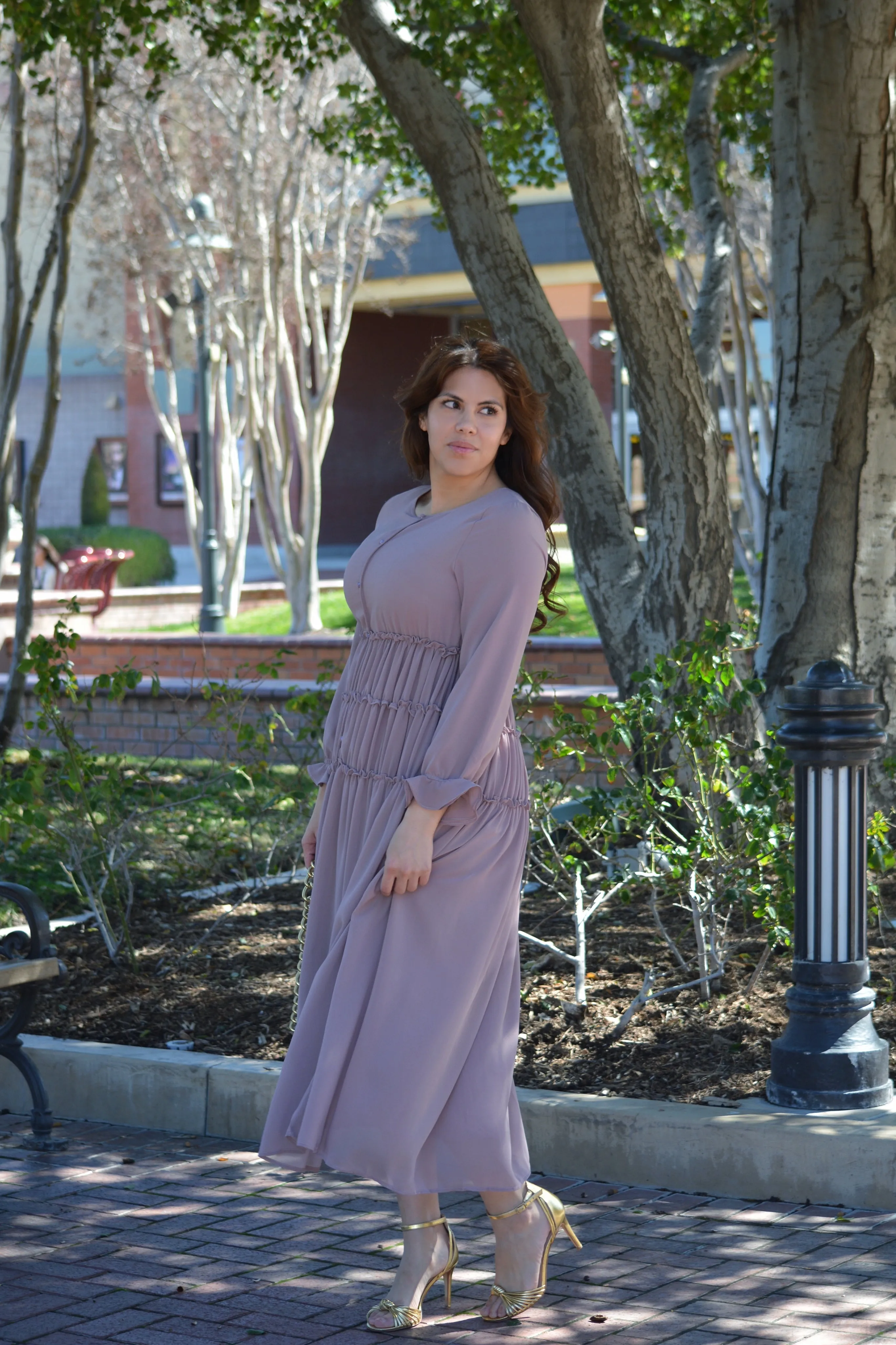 Rhodes Mauve Maxi Dress