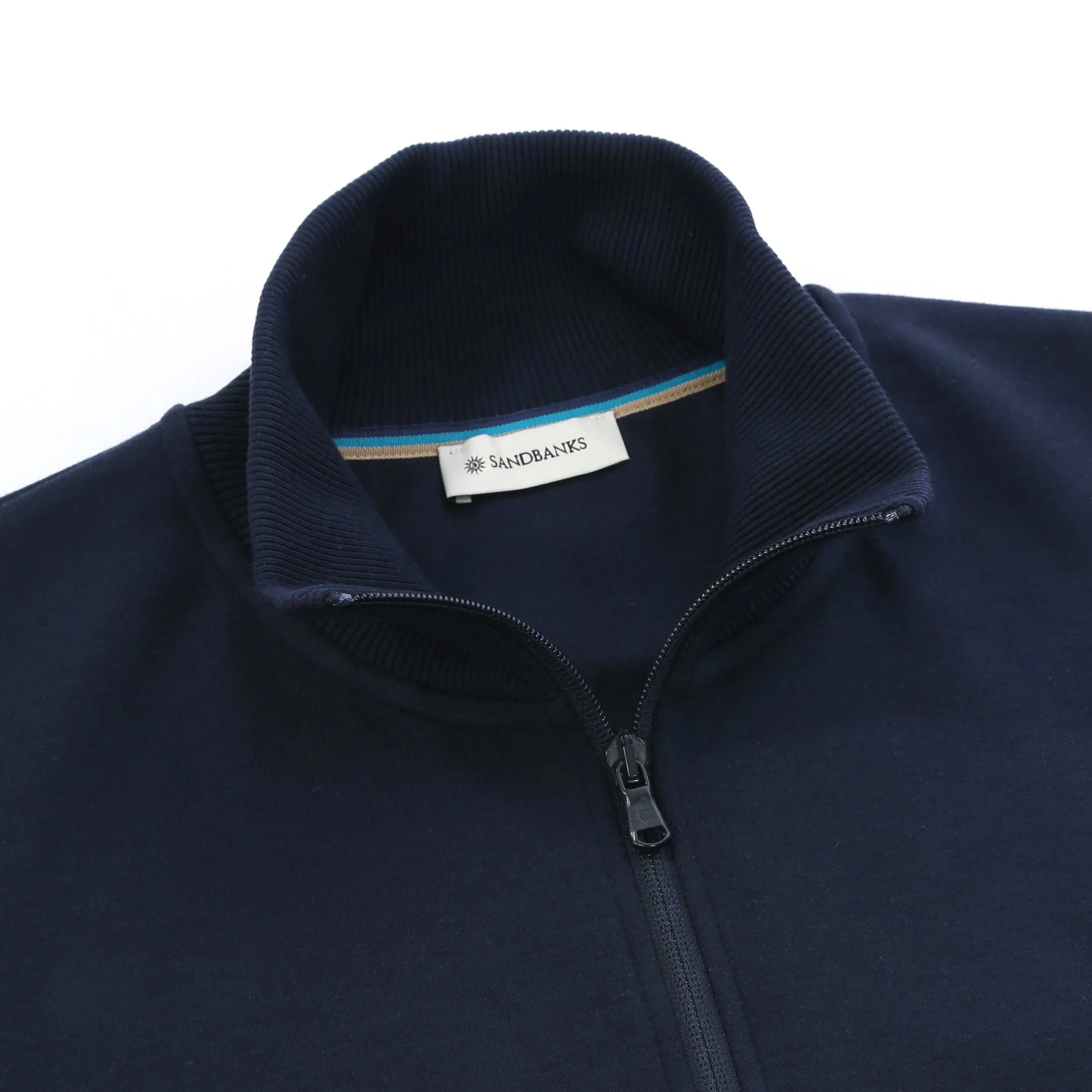 Sandbanks Interlock 1/4 Zip Sweatshirt in Navy