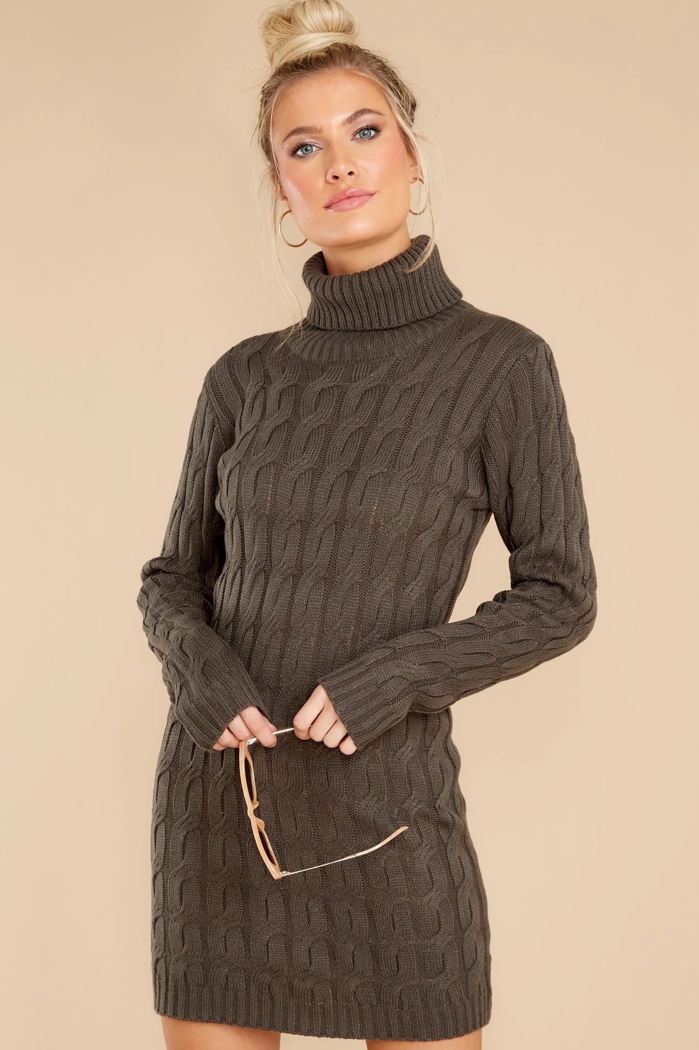 Season's Greetings Charcoal Sweater Dress