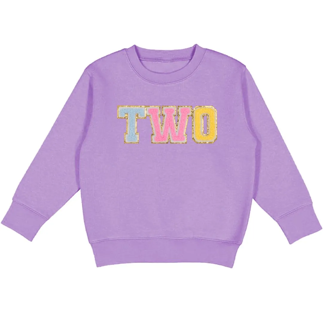 Second Birthday Patch Sweatshirt - Lavender