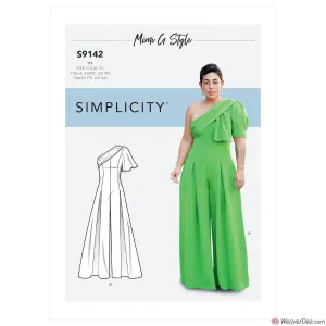 Simplicity Pattern S9142 Misses' Jumpsuit With One Shoulder Drape By Mimi G Style