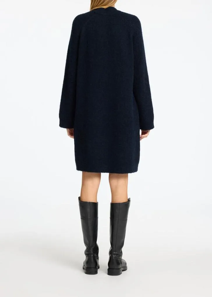 SLFULU HIGH NECK KNITTED DRESS | DARK SAPPHIRE