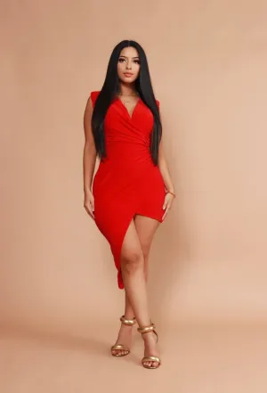 Stacey Red High-Low Dress