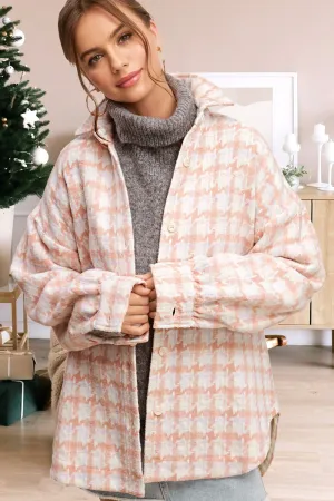 The Houndstooth Blush Shacket